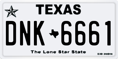 TX license plate DNK6661