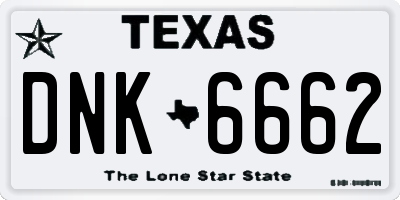 TX license plate DNK6662