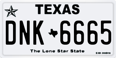 TX license plate DNK6665