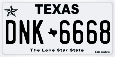 TX license plate DNK6668
