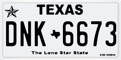 TX license plate DNK6673