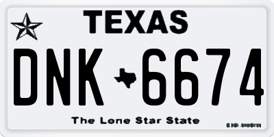 TX license plate DNK6674