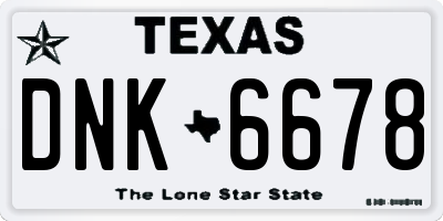 TX license plate DNK6678
