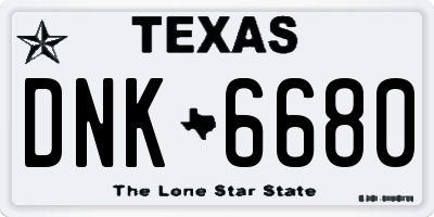 TX license plate DNK6680