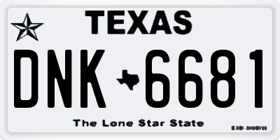 TX license plate DNK6681