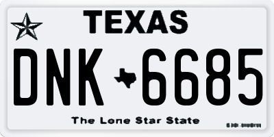 TX license plate DNK6685