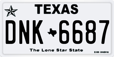 TX license plate DNK6687
