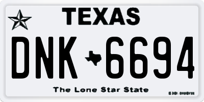 TX license plate DNK6694