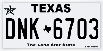 TX license plate DNK6703