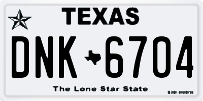 TX license plate DNK6704