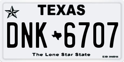 TX license plate DNK6707