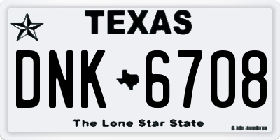TX license plate DNK6708