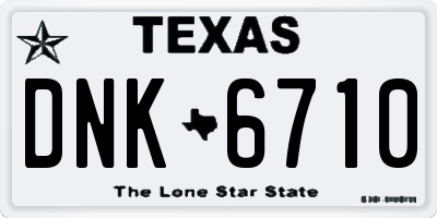TX license plate DNK6710
