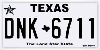 TX license plate DNK6711