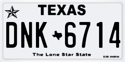 TX license plate DNK6714