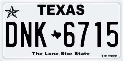TX license plate DNK6715