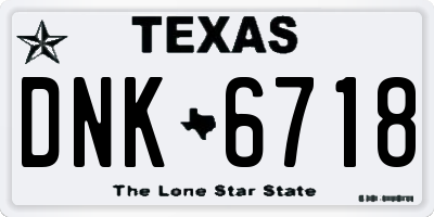 TX license plate DNK6718