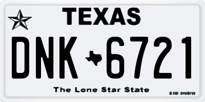 TX license plate DNK6721