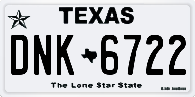 TX license plate DNK6722