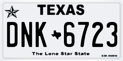 TX license plate DNK6723