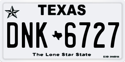 TX license plate DNK6727