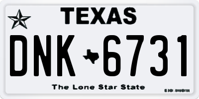 TX license plate DNK6731