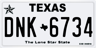 TX license plate DNK6734