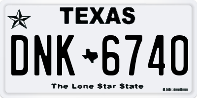 TX license plate DNK6740