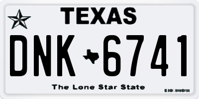 TX license plate DNK6741