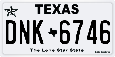 TX license plate DNK6746