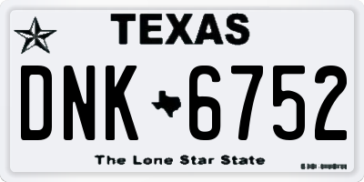 TX license plate DNK6752