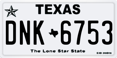 TX license plate DNK6753