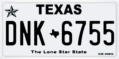 TX license plate DNK6755