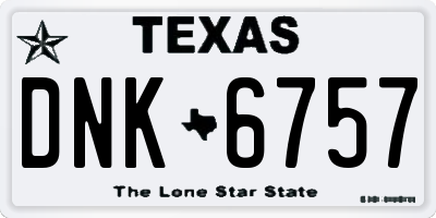 TX license plate DNK6757