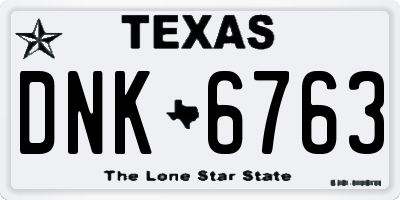 TX license plate DNK6763