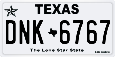 TX license plate DNK6767