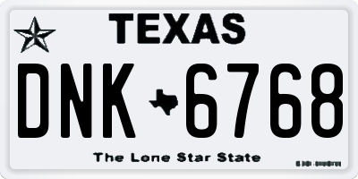 TX license plate DNK6768