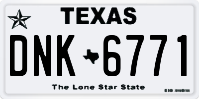 TX license plate DNK6771