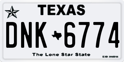 TX license plate DNK6774
