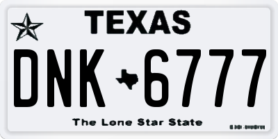 TX license plate DNK6777