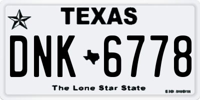 TX license plate DNK6778