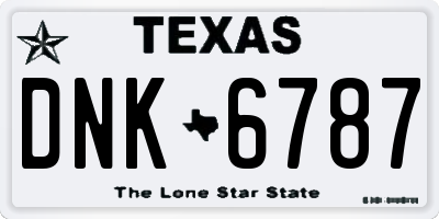 TX license plate DNK6787