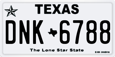 TX license plate DNK6788