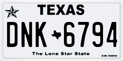 TX license plate DNK6794