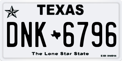 TX license plate DNK6796