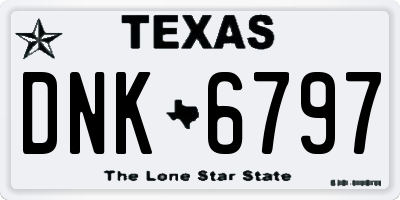 TX license plate DNK6797