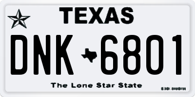 TX license plate DNK6801