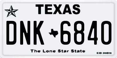 TX license plate DNK6840