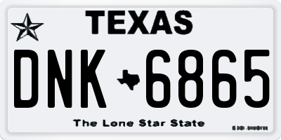 TX license plate DNK6865