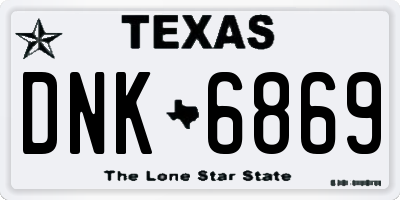 TX license plate DNK6869